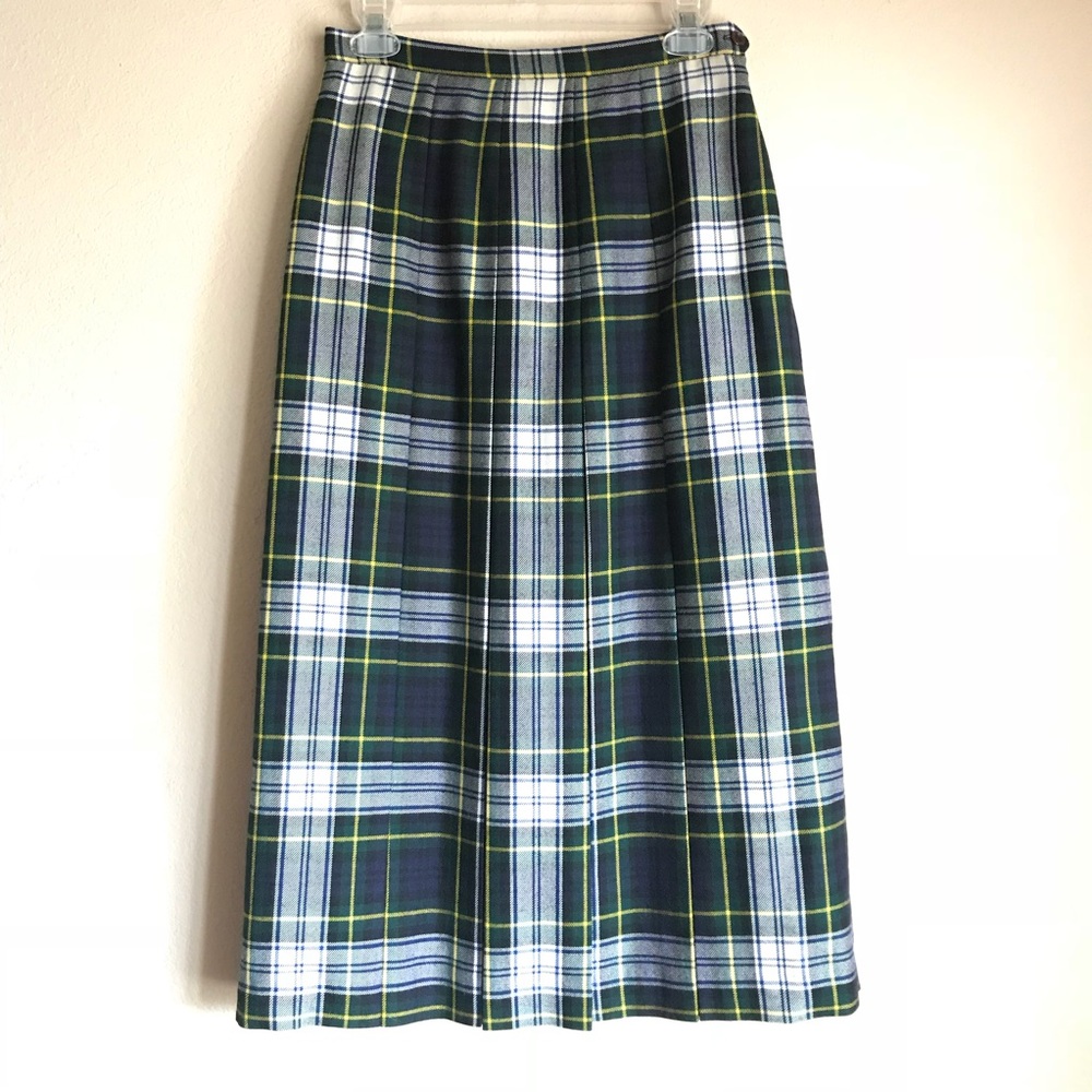 Vintage Gor Ray Tartan Wool Pleated Skirt